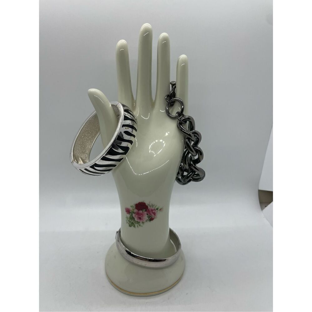 Bundle of 3 Bracelets Costume Jewelry Silver-tone